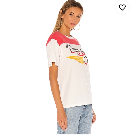 Dream On Varsity Tee in Vintage White - Picture 2 of 8